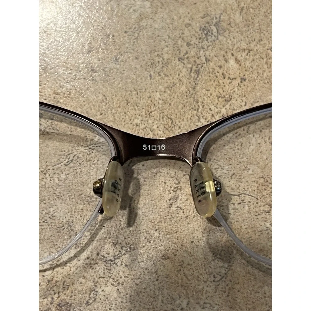 Ted Baker Frame B718 BRN Red Floral 51-16-140mm Half Rim Spring Hinge